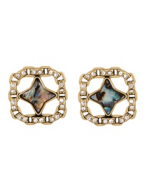 Fashion Bronze Alloy Diamond Geometric Stud Earrings