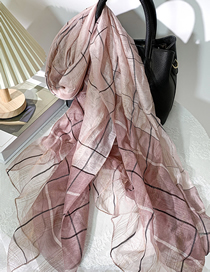 Fashion Leather Pink Silk Striped Ultra Thin Scarf