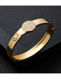 Fashion Round Bronze Zirconium Geometric Glossy Bracelet