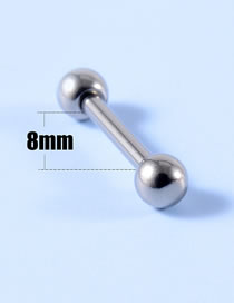 Fashion Straight Rod-8mm-4mm Ball Titanium Steel Curved Rod Horseshoe Piercing Eyebrow Nail