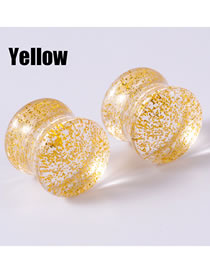 Fashion Yellow-12mm Acrylic Symphony Sequins Solid Piercing Ears