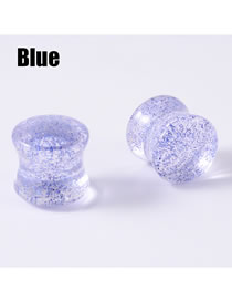 Fashion Blue-12mm Acrylic Symphony Sequins Solid Piercing Ears