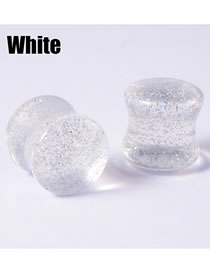 Fashion Transparent Color-12mm Acrylic Symphony Sequins Solid Piercing Ears