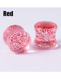Fashion Red-12mm Acrylic Symphony Sequins Solid Piercing Ears