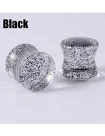 Fashion Black-14mm Acrylic Symphony Sequins Solid Piercing Ears