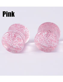 Fashion Pink-14mm Acrylic Symphony Sequins Solid Piercing Ears