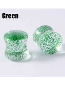 Fashion Green-14mm Acrylic Symphony Sequins Solid Piercing Ears