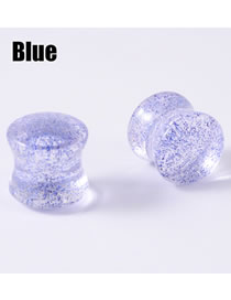 Fashion Blue-14mm Acrylic Symphony Sequins Solid Piercing Ears