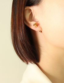 Fashion Gold Color Titanium Screw Stud Earrings