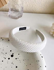 Fashion White Fabric Waffle Wide-brimmed Headband
