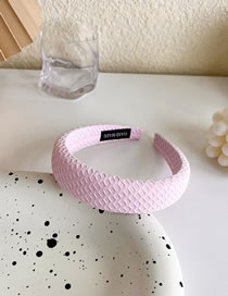 Fashion Light Pink Fabric Waffle Wide-brimmed Headband