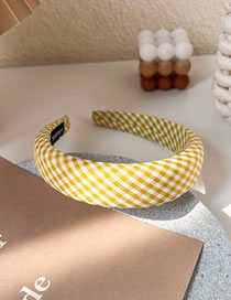 Fashion Yellow Fabric Diamond Wide-brimmed Headband