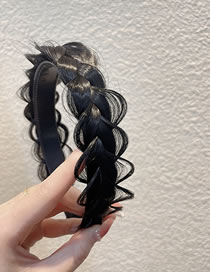 Fashion Black Fishbone Braid Twist Wig Braided Headband