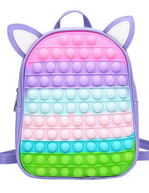 Fashion Color Purple Silicone Press Large Capacity Backpack