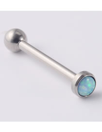 Fashion Op26-1.6*14*4*4mm Titanium Opal Geometric Piercing Tongue