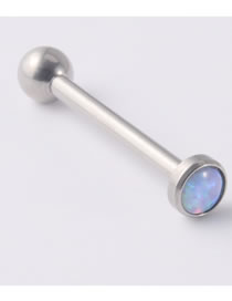 Fashion Op16-1.6*14*4*4mm Titanium Opal Geometric Piercing Tongue