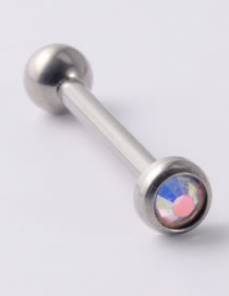 Fashion Ab-1.6*14*4*4mm Titanium Opal Geometric Piercing Tongue