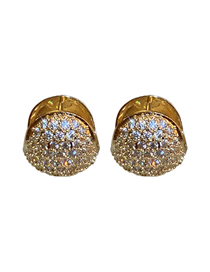 Fashion Gold Color Alloy Inlaid Zirconium Bean Stud Earrings