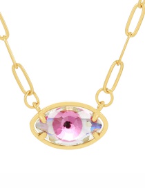 Fashion Pink Copper Resin Transparent Eye Necklace
