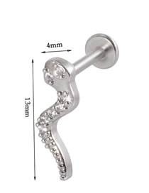Fashion Snake-g23 Titanium Rod:1.2*10mm Titanium Steel Moon Flower Snake Leaf Geometric Piercing Stud Earrings