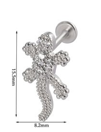 Fashion Lizard-g23 Titanium Rod:1.2*12mm Titanium Steel Moon Flower Snake Leaf Geometric Piercing Stud Earrings