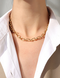 Fashion Gold Necklace Titanium Steel Gold Plated Chunky Chain Necklace
