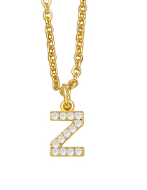 Fashion Z 26 Letter Necklace With Brass And Diamonds
