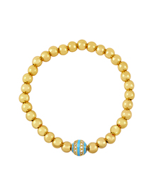 Fashion Light Blue Brass Diamond Ball Beaded Bracelet