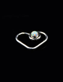 Fashion 18#heart Ear Bone Ring-op17 Titanium Opal Geometric Piercing Nose Studs