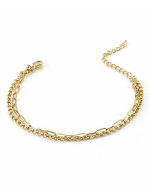 Fashion Gold Color Titanium Steel Geometric Double Link Bracelet