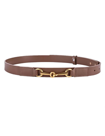 Fashion Caramel Colour Leather Belt With Metal Buckle