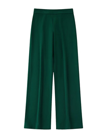 Fashion Green Polyester Straight Trousers