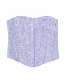 Fashion Purple Woven Textured Fishbone Top