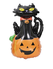 Fashion Black Cat Pumpkin (2) Halloween Black Cat Pumpkin Ghost Foil Balloon