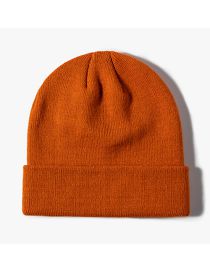 Fashion Caramel Colour Solid Knit Rollover Hat
