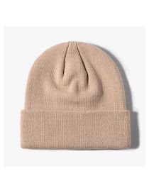 Fashion Withered Inside Solid Knit Rollover Hat