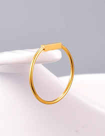 Fashion Gold Titanium Steel Gold Plated Baguette Ring
