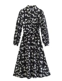 Fashion Black Polyester Print Dress
