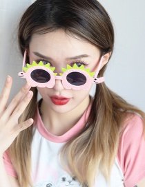 Fashion Pink Abs Spray Painted Dinosaur Sunglasses