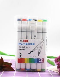 Fashion 18 Colors Double-ended Triangle Marker Set
