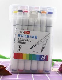 Fashion 24 Colors Double-ended Triangle Marker Set