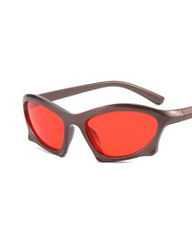 Fashion Tea Frame Red Tablets Pc Cat Eye Large Frame Sunglasses