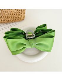 Fashion Green Fabric Bow Grip Clip