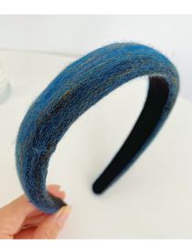Fashion Dark Blue Gradient Woolen Fabric Wide-brimmed Headband