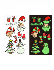 Fashion Luminous Christmas Y-070 Cartoon Christmas Luminous Tattoo Stickers