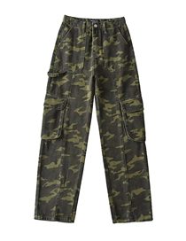 Fashion Camouflage Cargo Big Pocket Denim Trousers