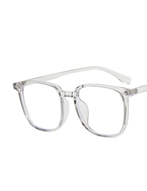 Fashion Transparent Off-white Sheet Large Square Frame Sunglasses