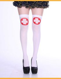 Fashion Nurse Socks Halloween Print Stockings
