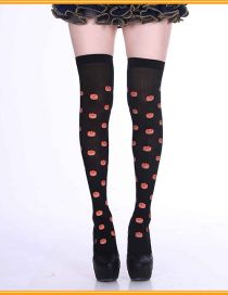 Fashion Pumpkin Socks Halloween Print Stockings