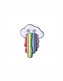Fashion Clouds 2 (2) Alloy Rainbow Striped Cloud Brooch